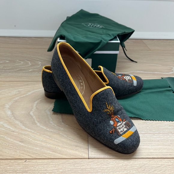 Stubbs & Wootton Falcon Grey Slippers 7.5 - Picture 3 of 7